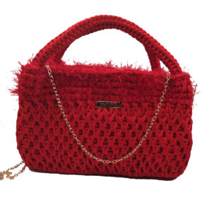 Pearl Χειροποίητη Πλεκτή Τσάντα Χειρός με Αλυσίδα
