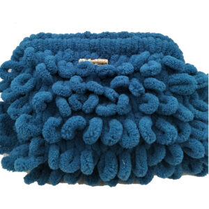 Teal Panic Χειροποίητο Πλεκτό Clutch με Όγκο